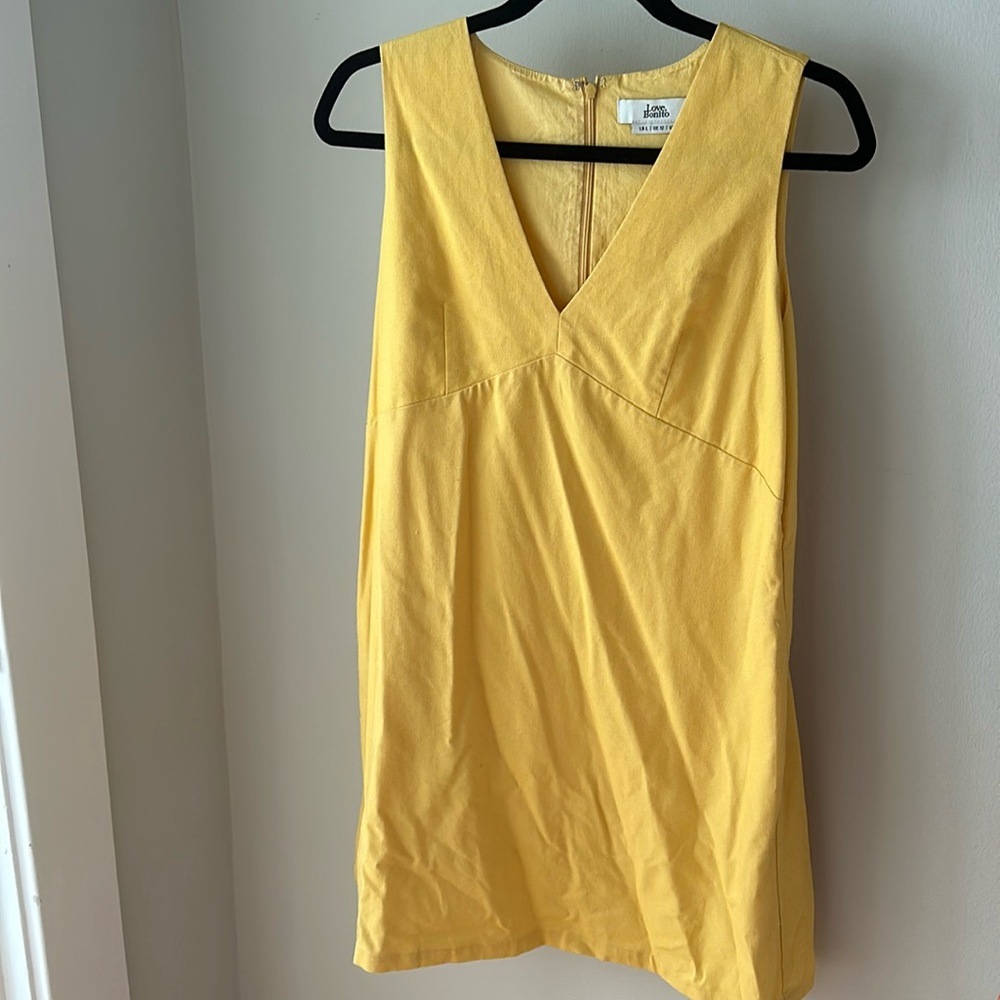 Love, Bonito Yellow Linen-Cotton Mini Dress